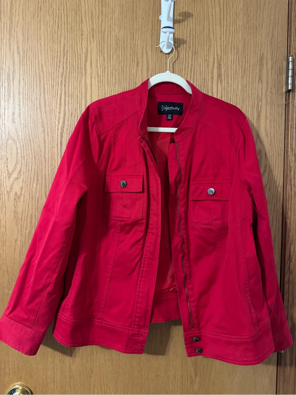Relativity Women’s Red Utility Jacket - Picture 2 of 5